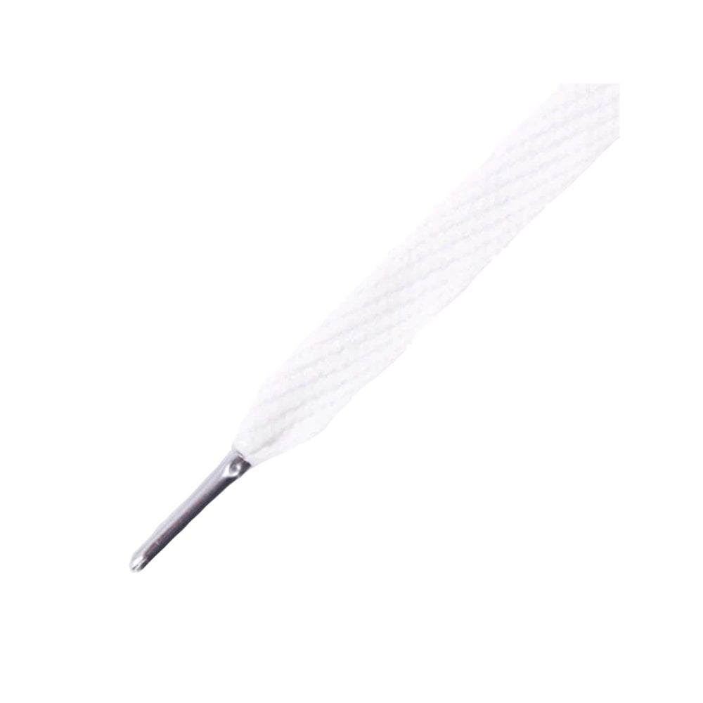Flatties Metal Tips Shoelaces - White/Silver