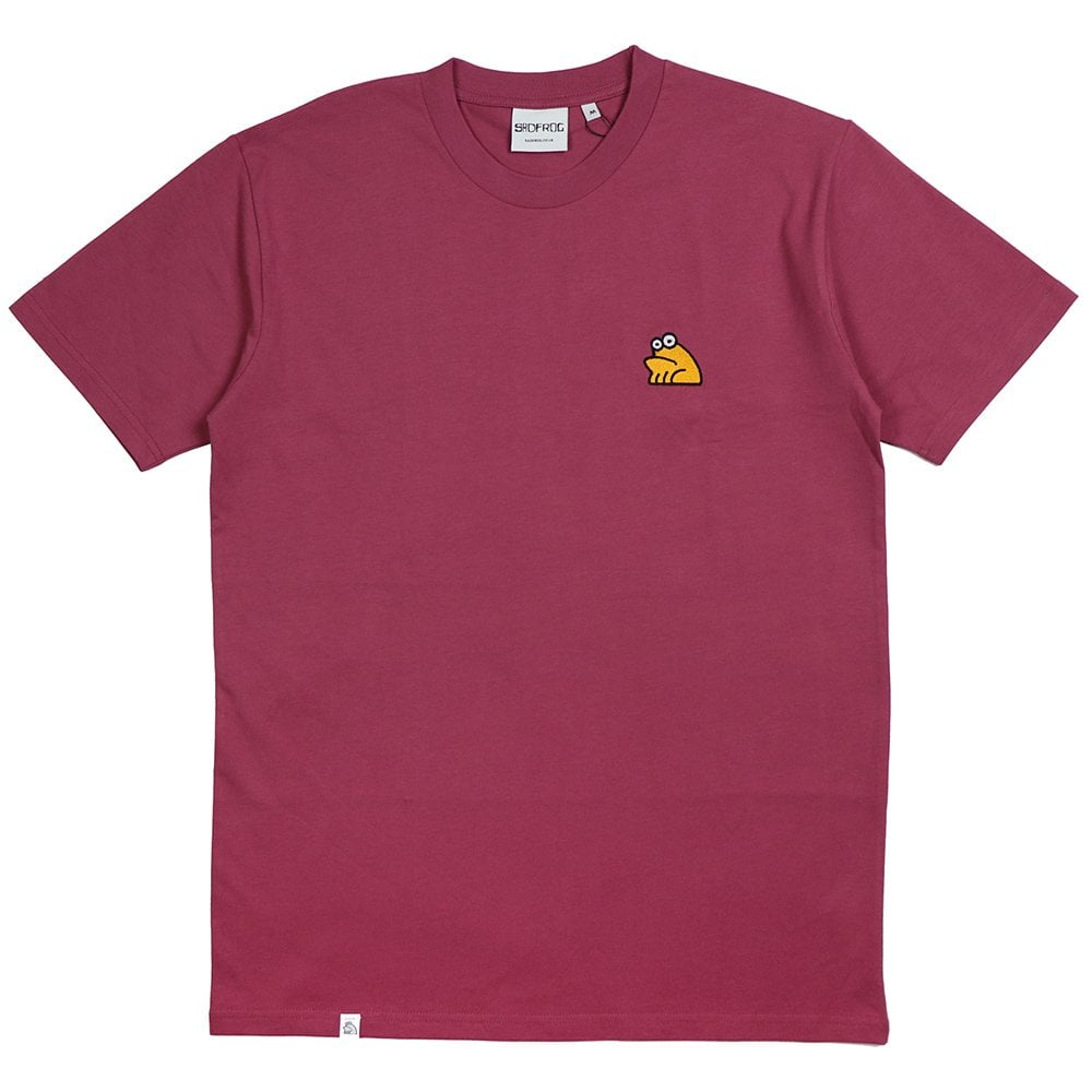 Sad Embroidered T-Shirt - Berry