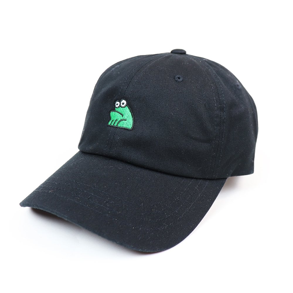 Sad Embroidered Cap - Black/Green