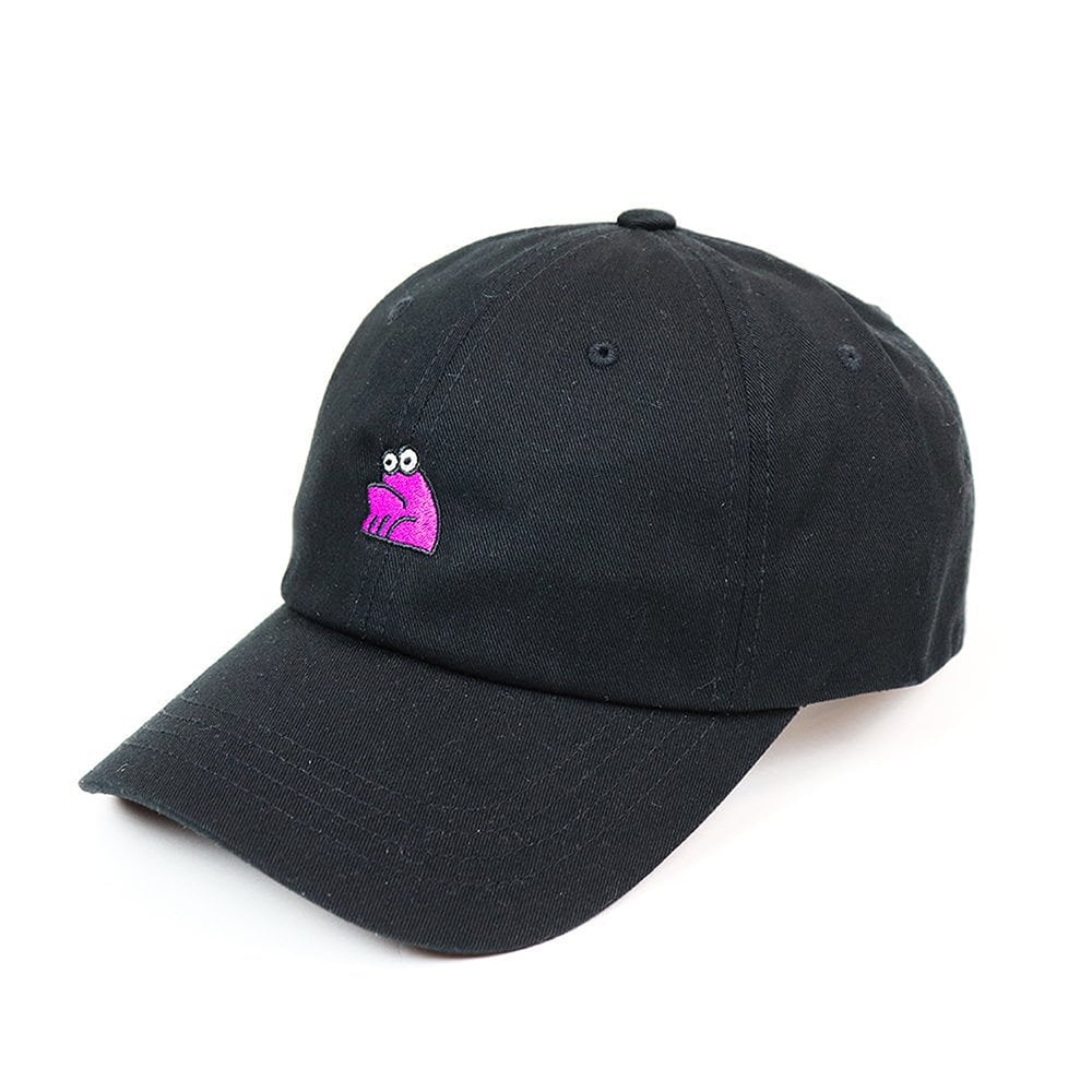 Sad Embroidered Cap - Black/Pink