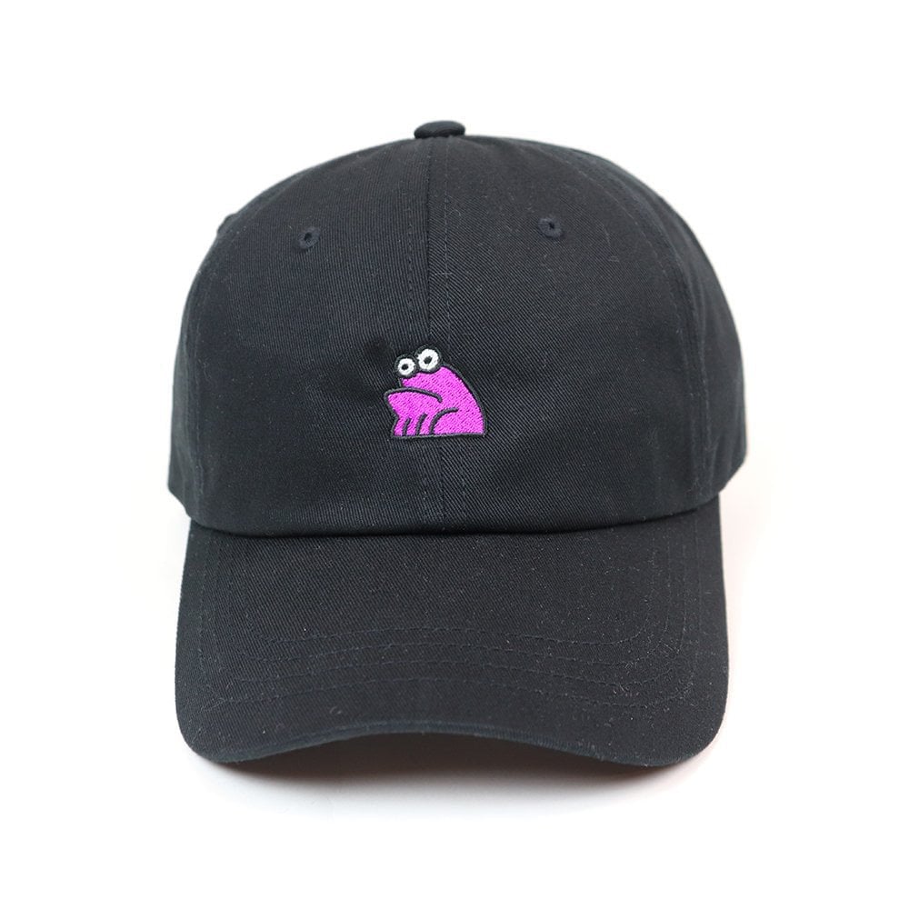 Sad Embroidered Cap - Black/Pink
