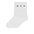 Embroidered Patch Logo 3 Pack Crew Sock - White