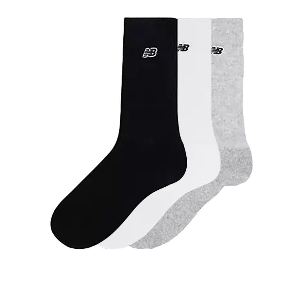 Embroidered Patch Logo 3 Pack Crew Sock - White/Multi