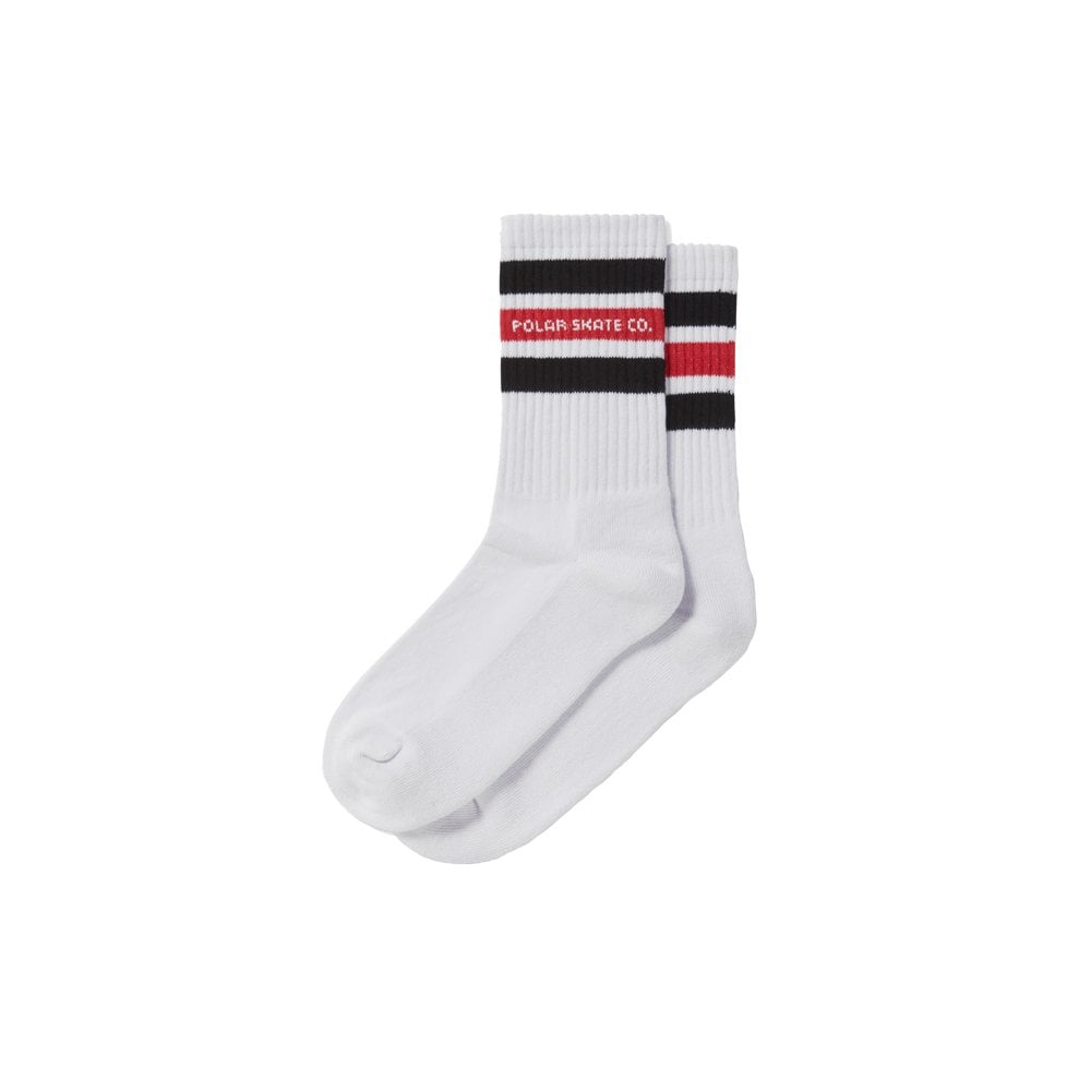 Fat Stripe Sock - Wht/Blk/Red