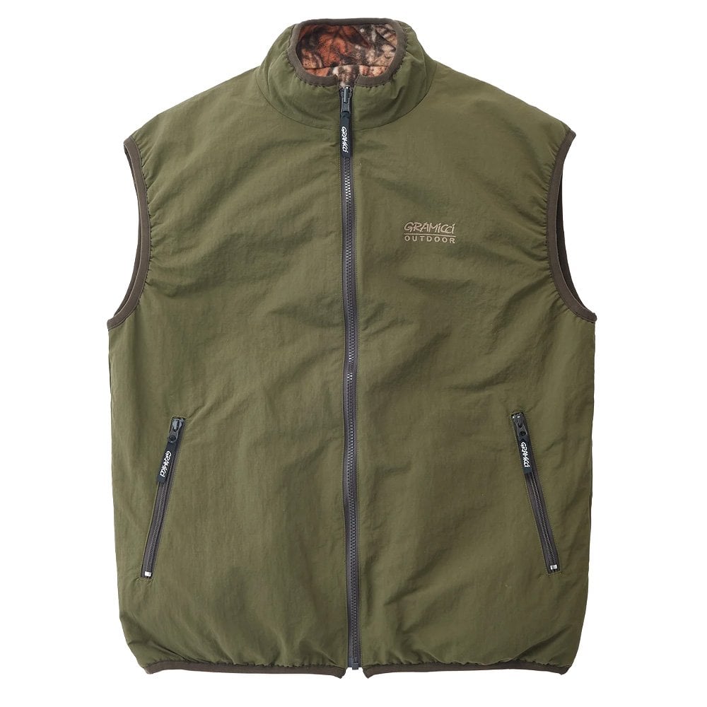Reversible Fleece Vest - Leaf Camo