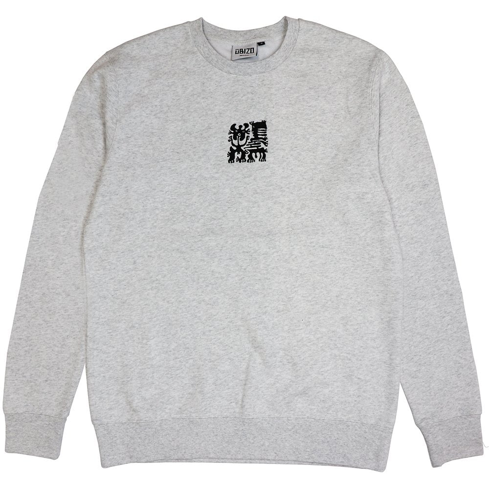 Wopko Embroidered Crewneck Sweatshirt - Ash Heather