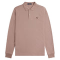 Plain Long Sleeve Polo Shirt - Dark Pink