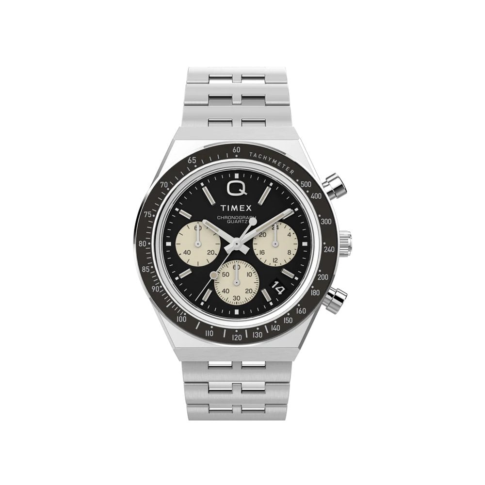 Q Timex Chronograph - Silver/Black