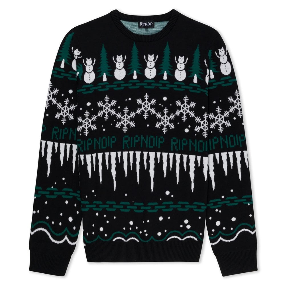 Hohoho Knitted Sweatshirt - Black