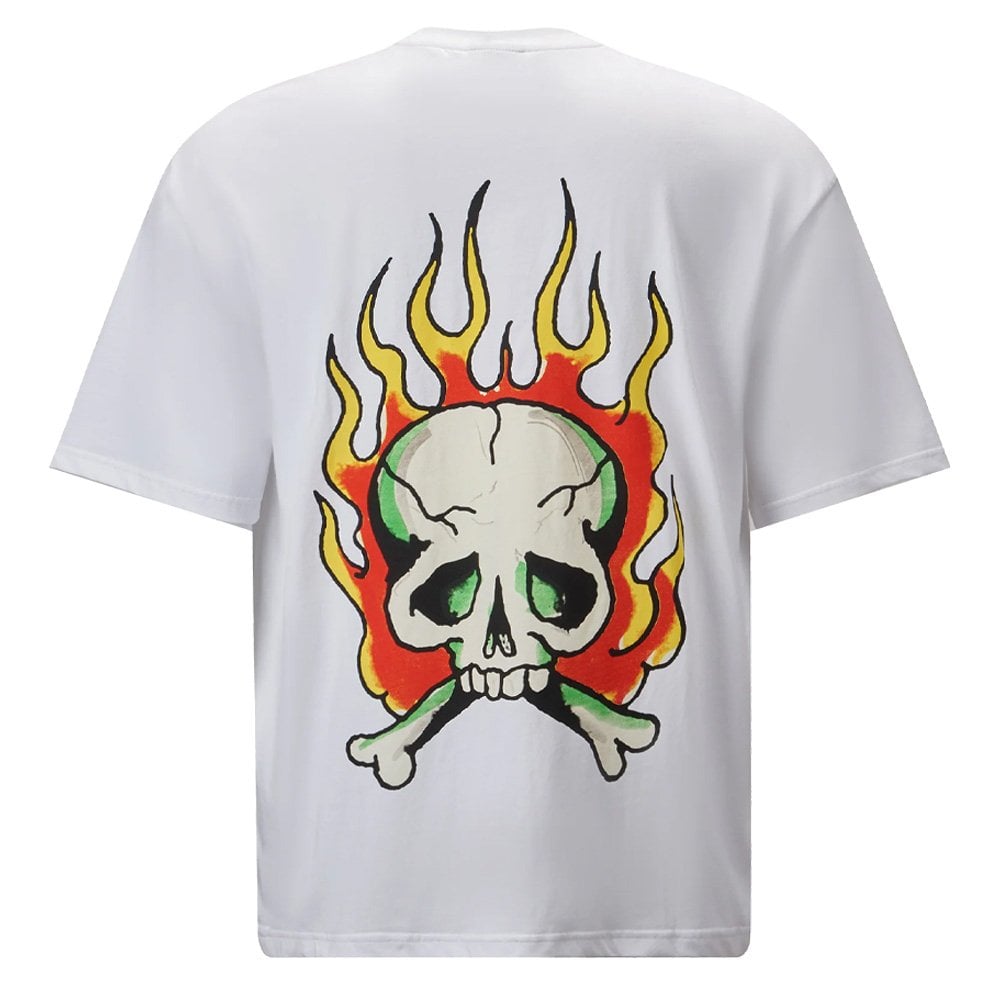 Skull Flame T-Shirt - White