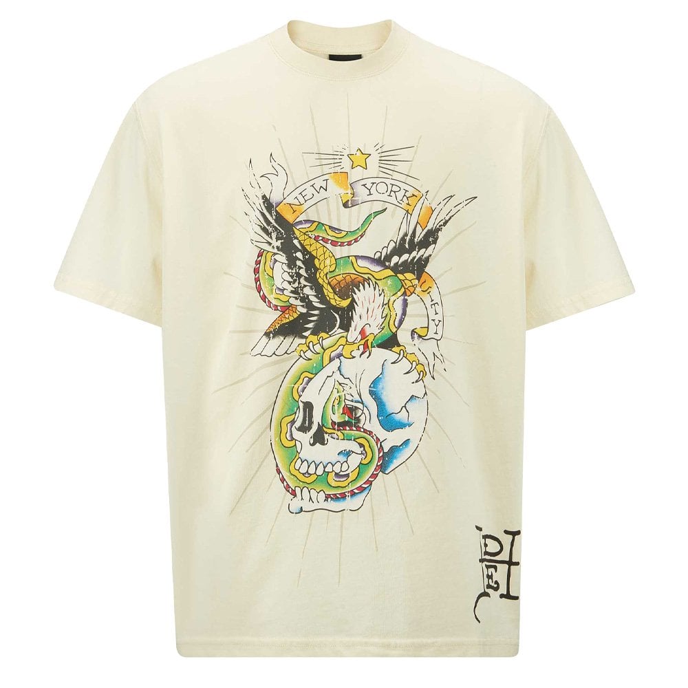Eagle And Snake Battle T-Shirt - Beige