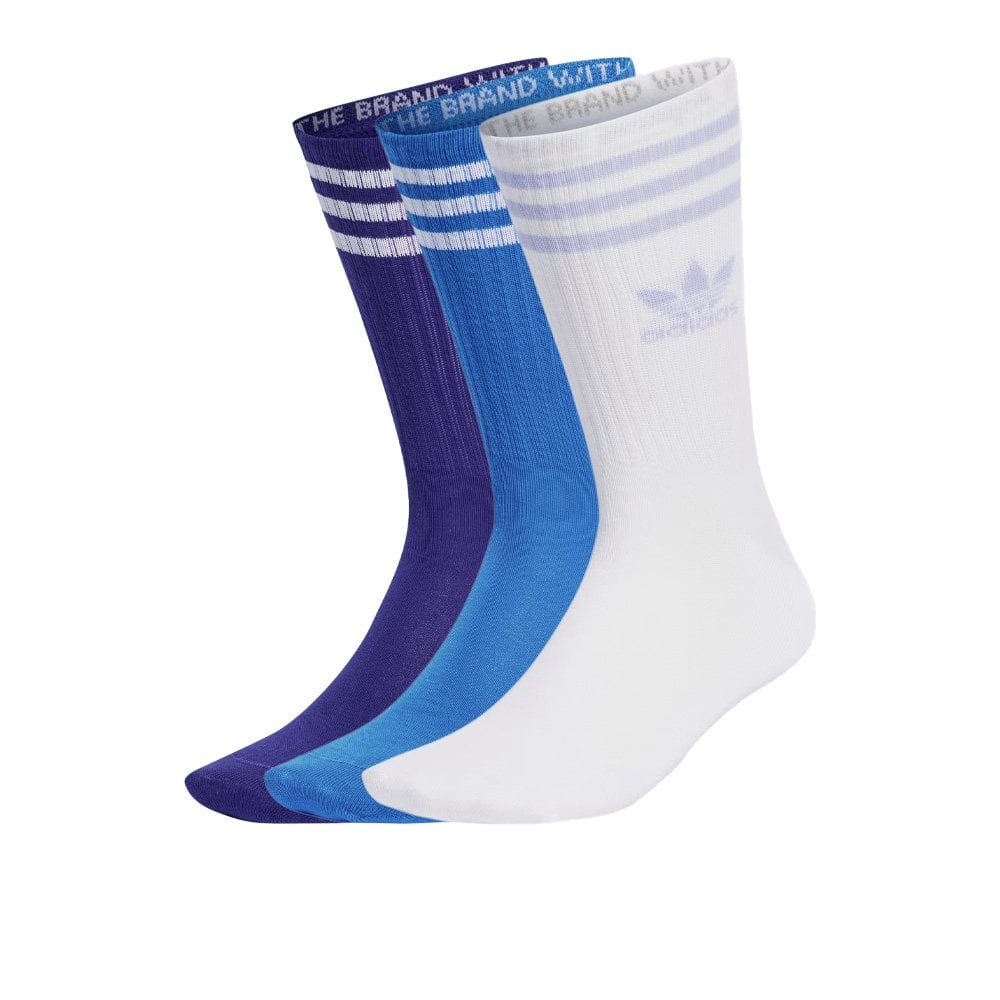 Mid Cut Crew Socks 3 Pack - Wht/Purp/Blu
