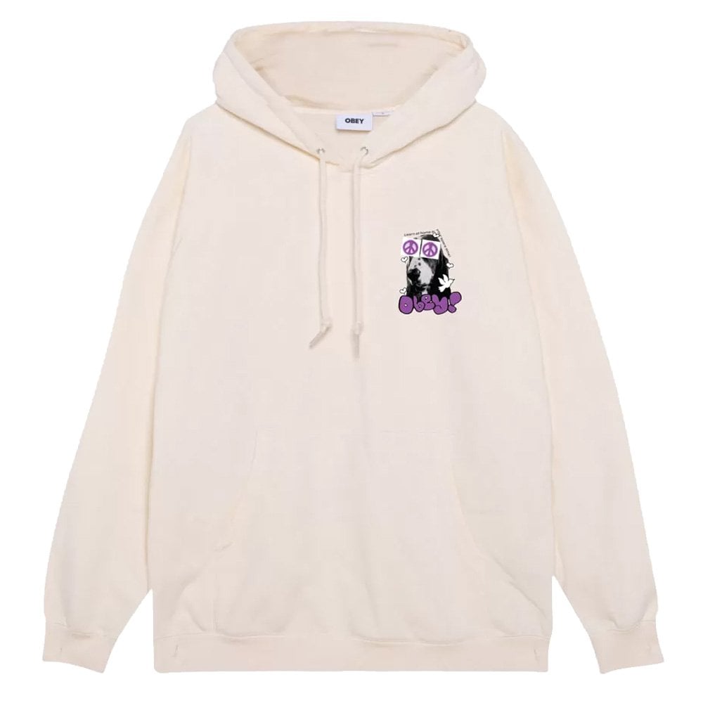 Peace Eyes Box Fit Heavyweight Hoodie - Unbleached