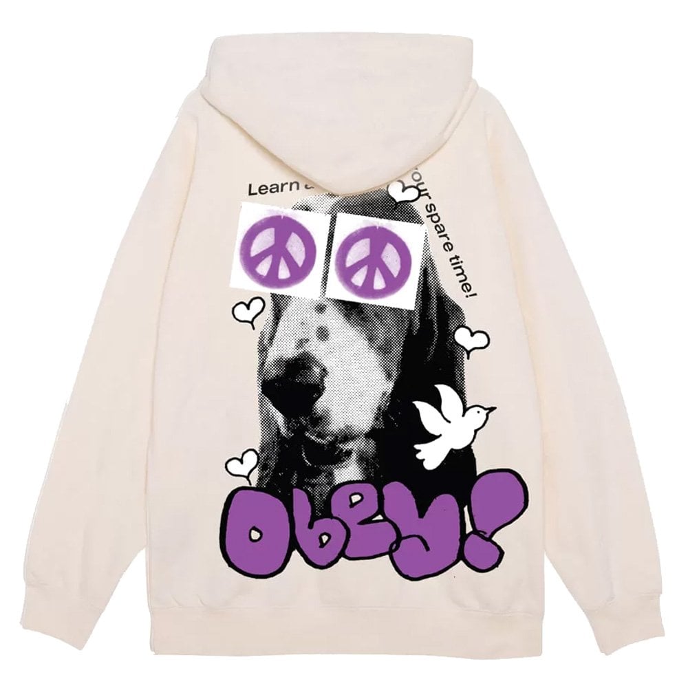 Peace Eyes Box Fit Heavyweight Hoodie - Unbleached