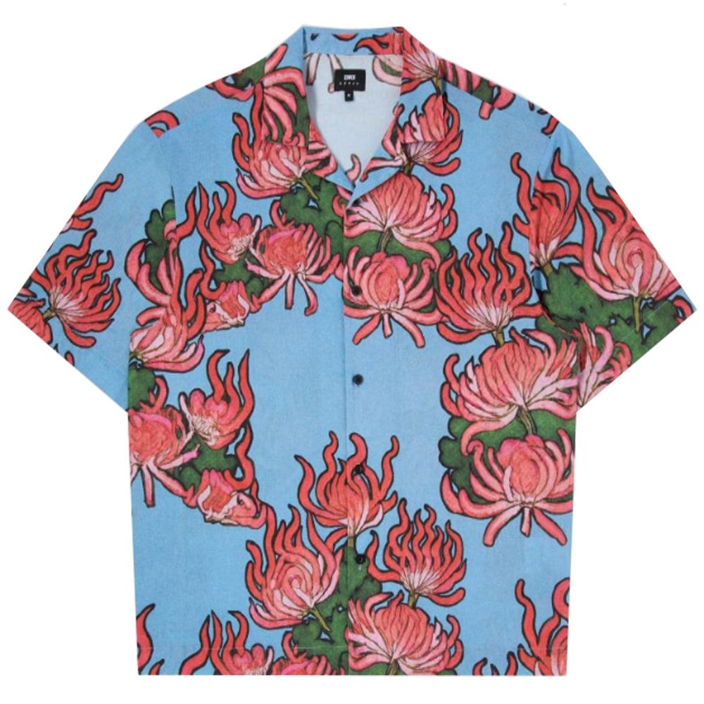 Kiku Short Sleeve Shirt - Blue/Red