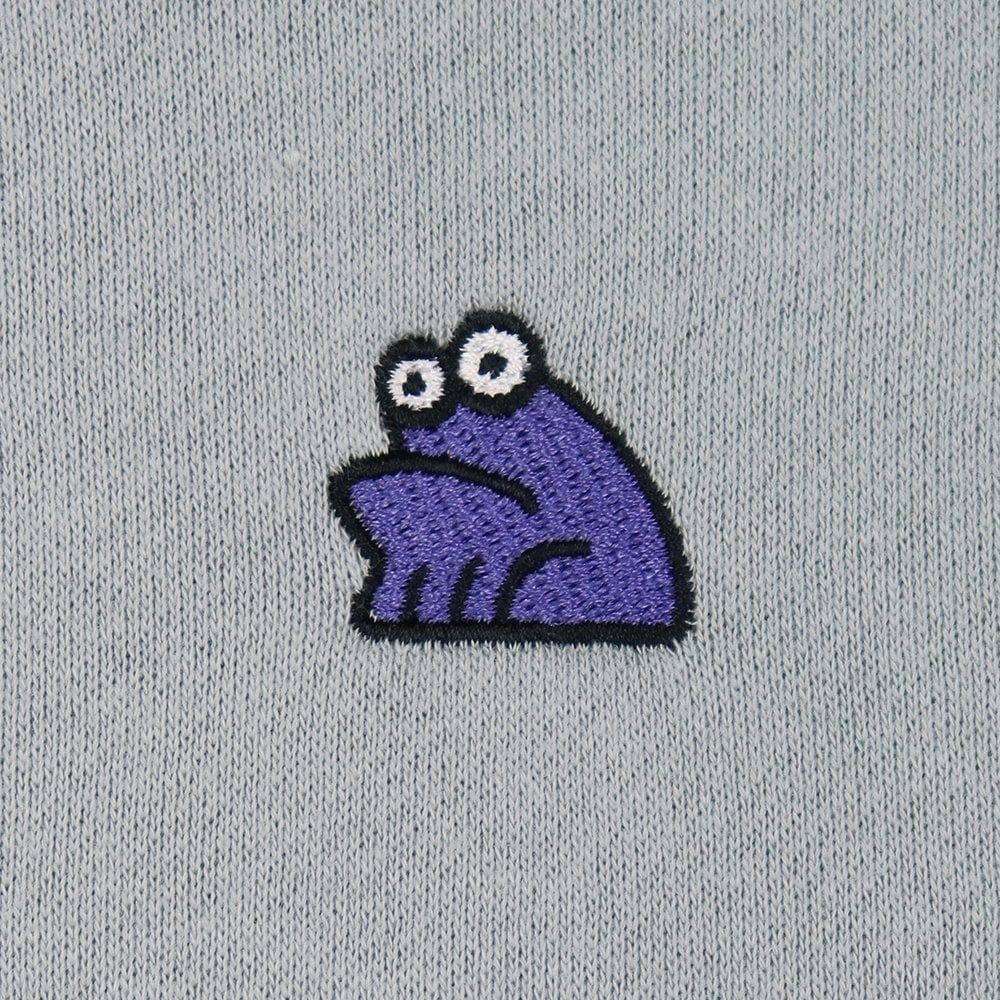Sad Mini Embroidered Hoodie - Smoke