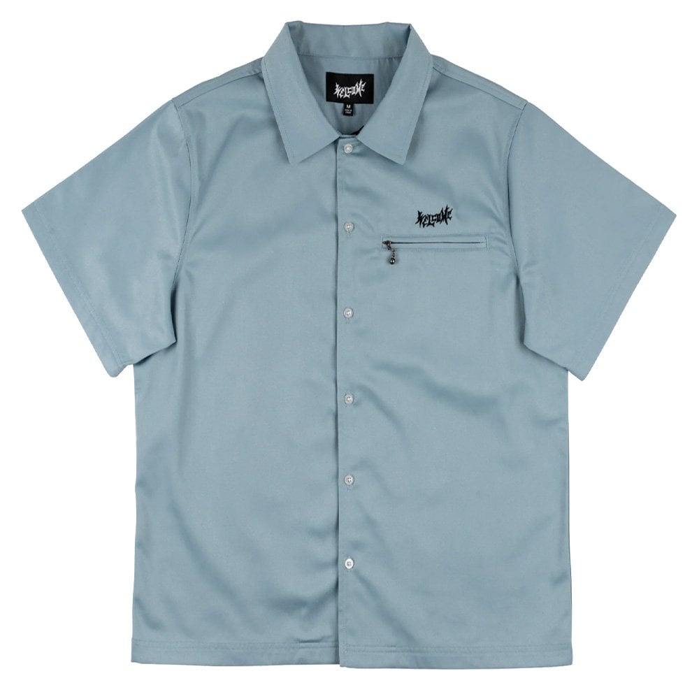 Mace Embroidered Twill Work Shirt - Slate