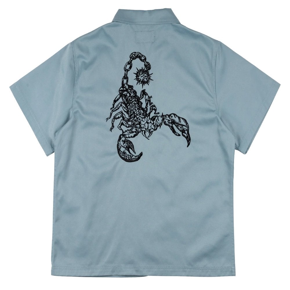 Mace Embroidered Twill Work Shirt - Slate