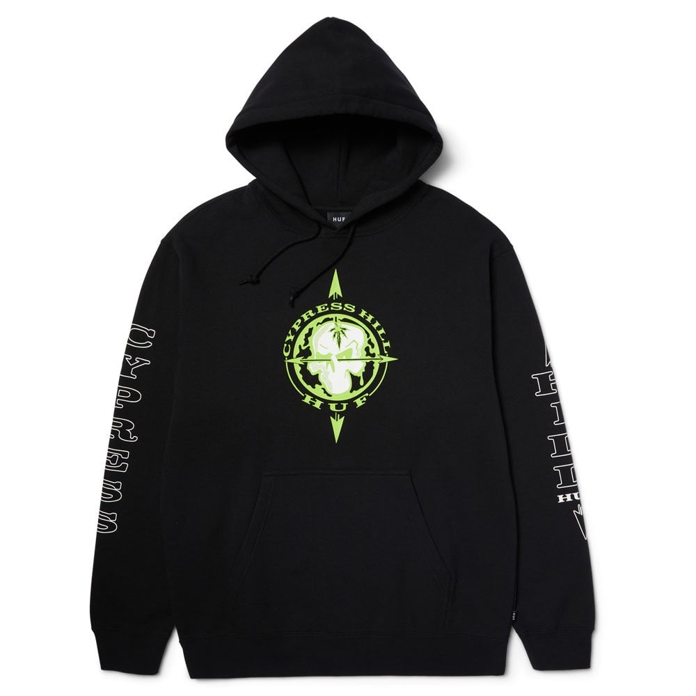 Blunted Compass Pullover Hoodie - Black