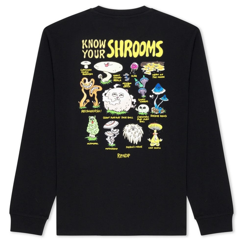 Know Ur Shrooms Long Sleeve T-Shirt - Black