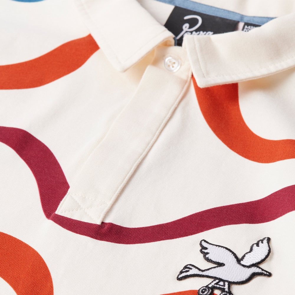Coloured Soundwave Polo Shirt - Off White