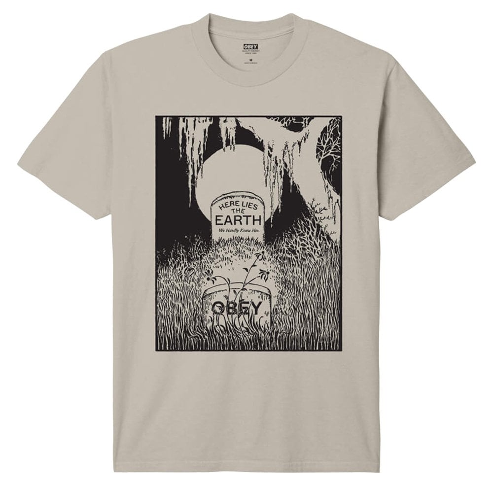 Here Lies The Earth T-Shirt - Silver Grey
