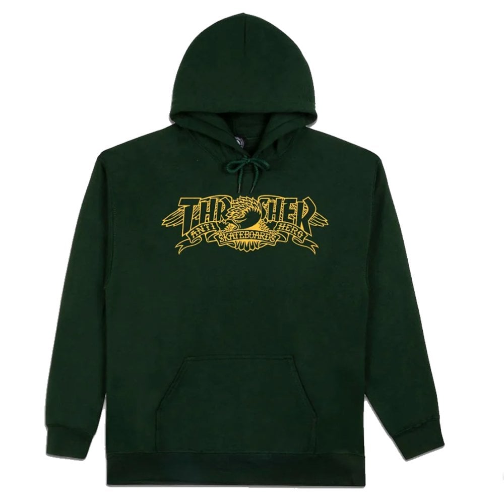 Magazine Banner Hoodie - Forest Green