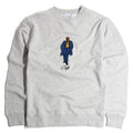Suited Embroidered Crew - Heather Grey