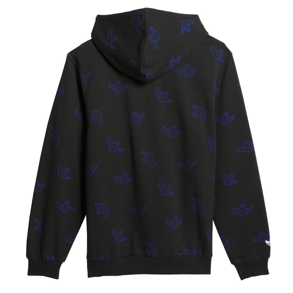 Shmoofoil Allover Print Hoodie - Blk/Ryl Blue