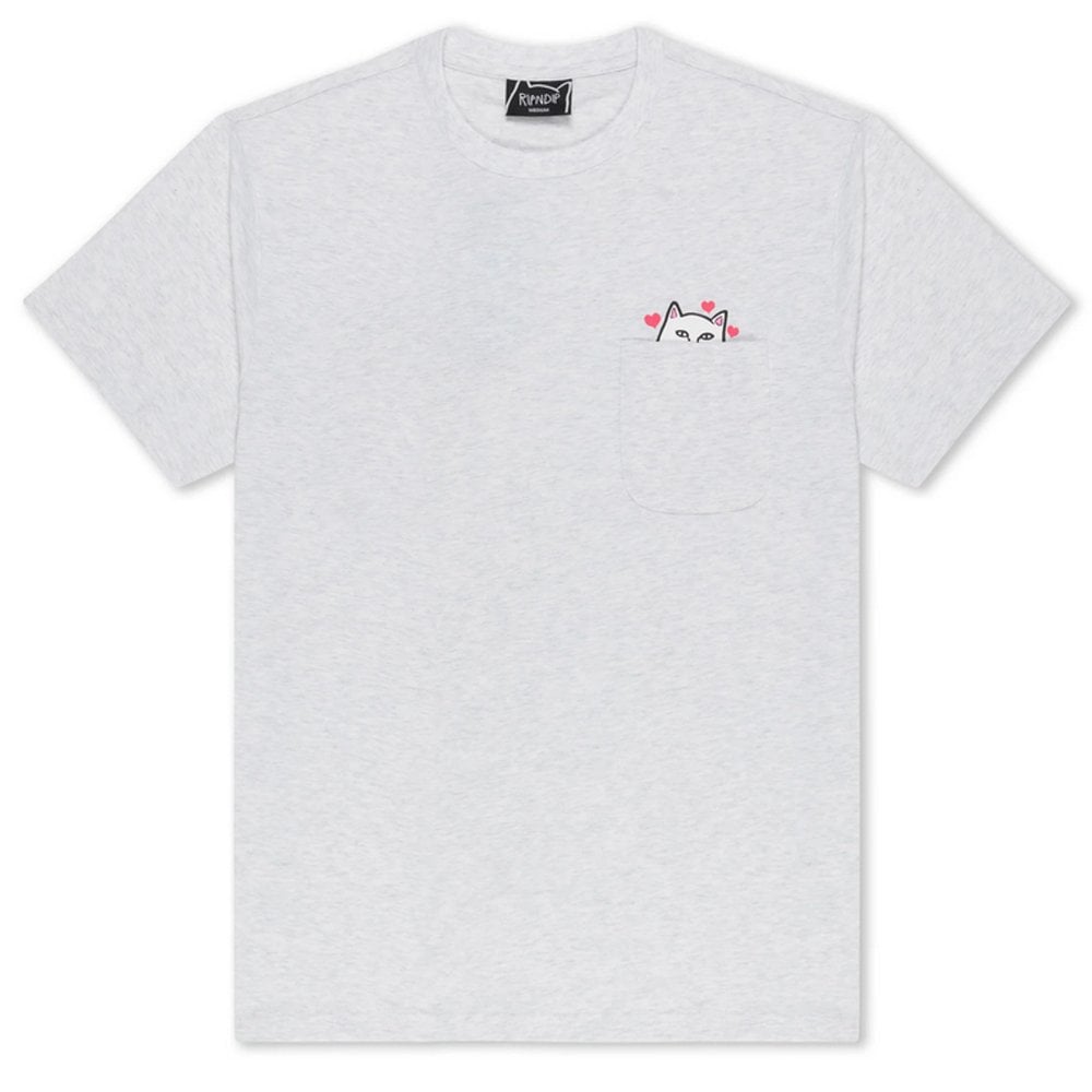 Nermal Loves Pocket T-Shirt  - Ash Heather