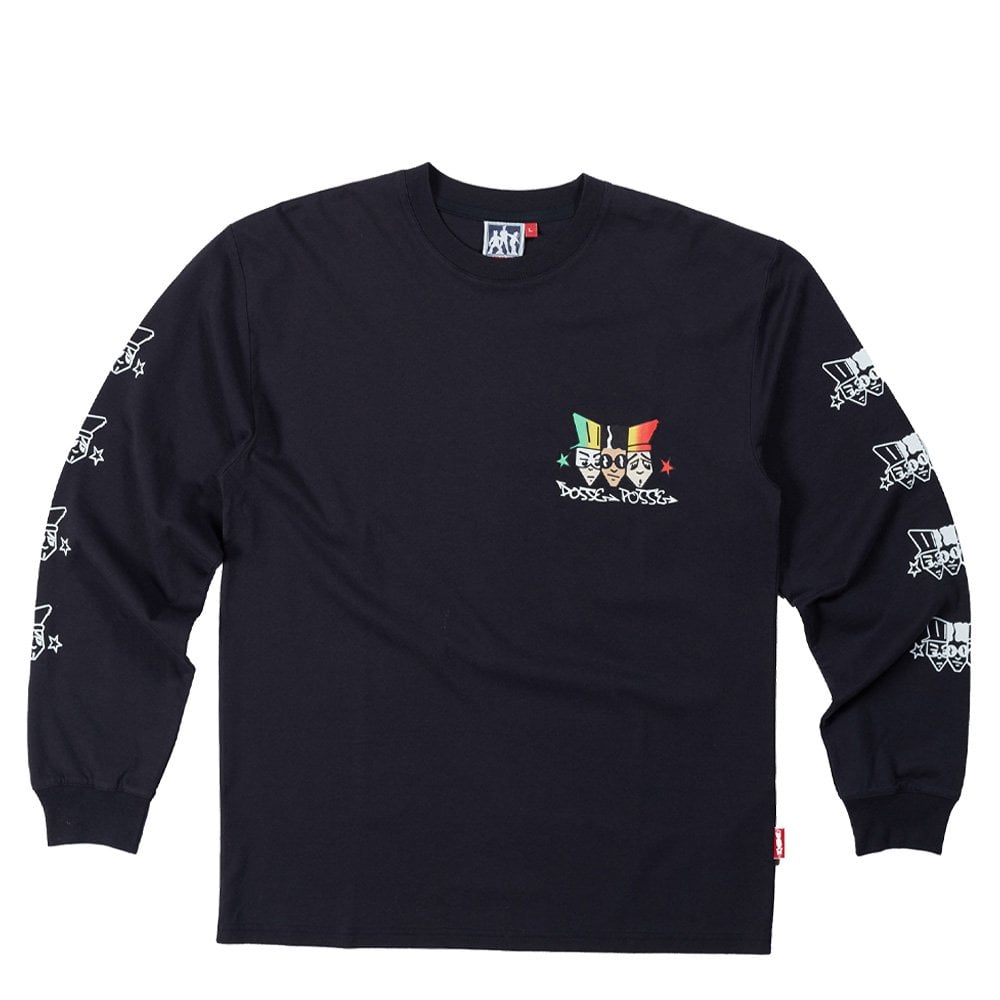 3 Heads Long Sleeve T-Shirt - Vint Black