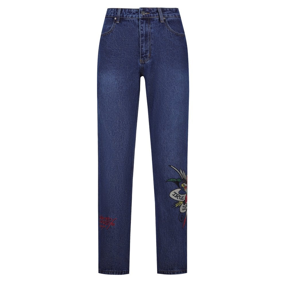 True Till Death Diamante Jeans - Indigo