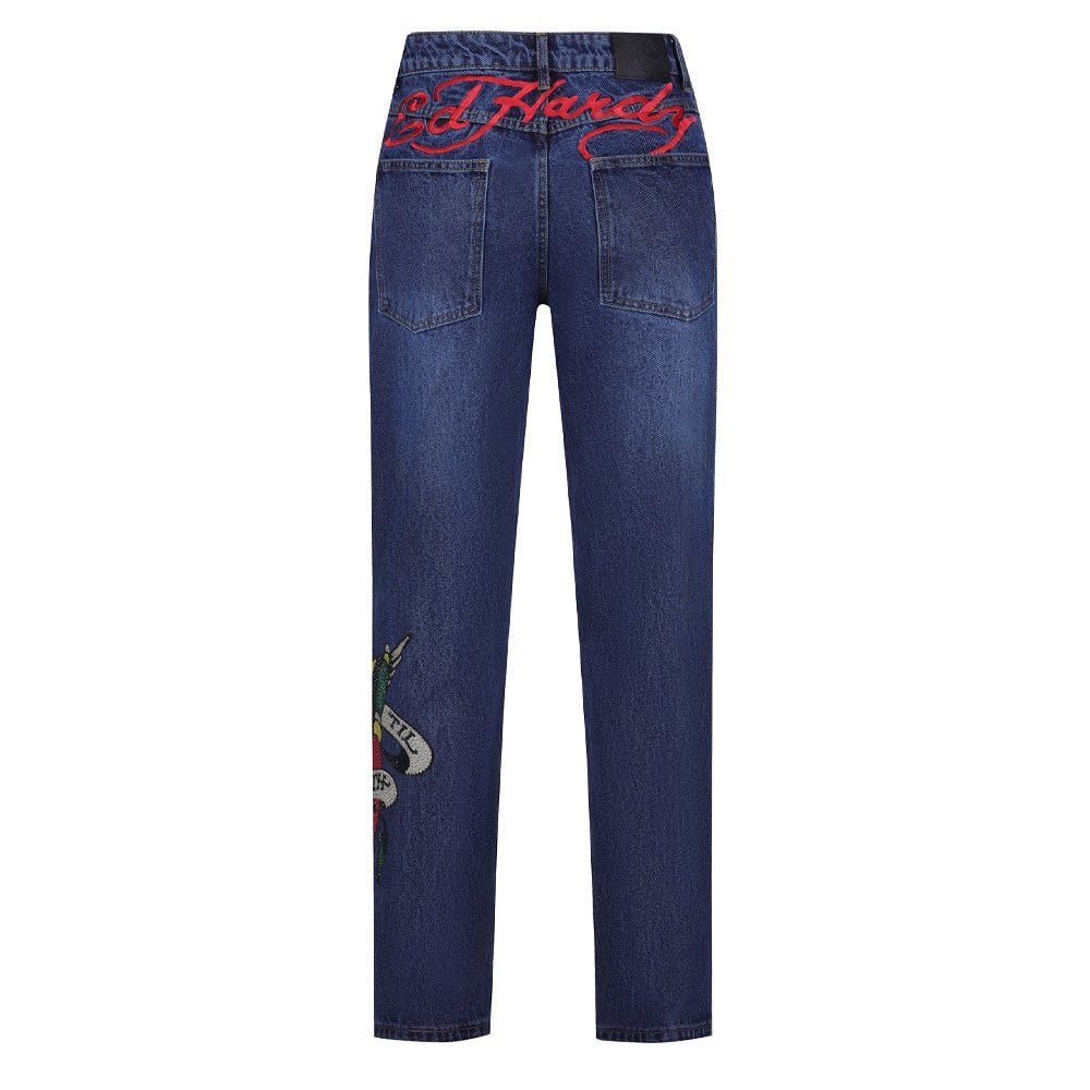 True Till Death Diamante Jeans - Indigo