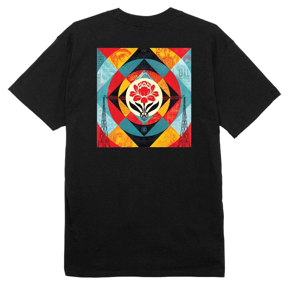 Geometric Power Canvas T-Shirt - Black