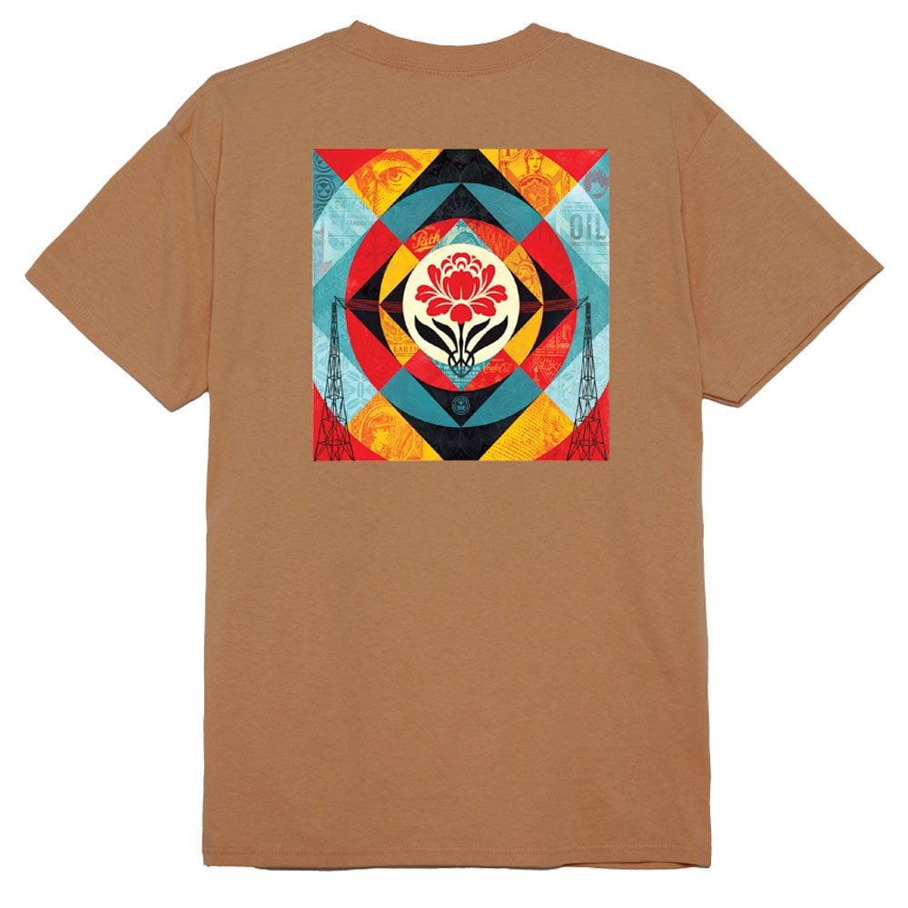 Geometric Power Canvas T-Shirt - Brown Sugar