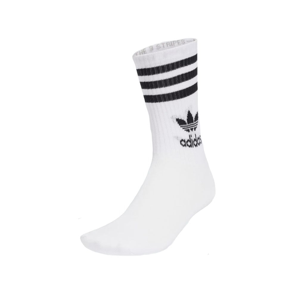 3 Stripe Crew Sock 6 Pack - White