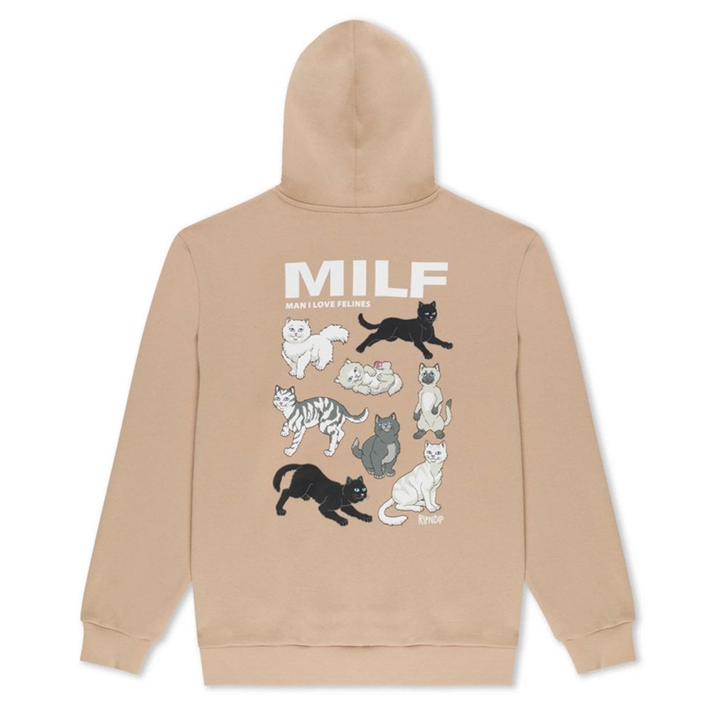Man I Love Felines Hoodie - Almond