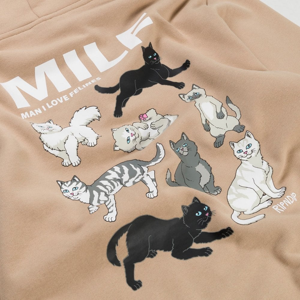 Man I Love Felines Hoodie - Almond