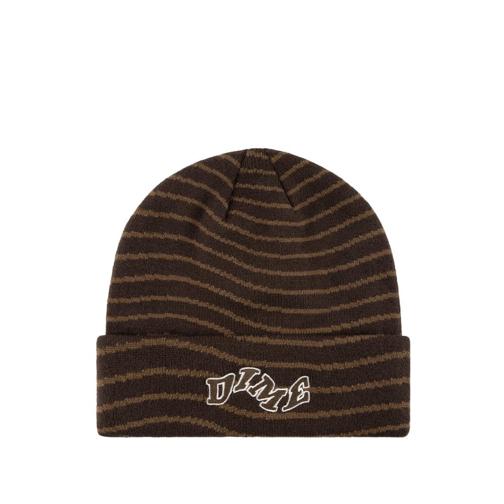 College Wave Cuff Beanie - Brown