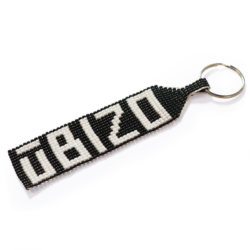 Beaded Keyring - Black/White