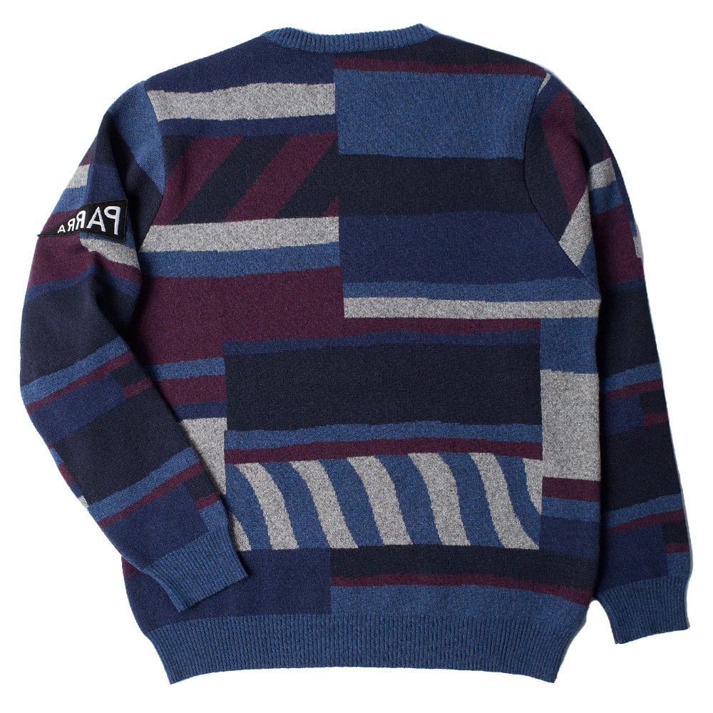 Patched Your Work Knitted Pullover - Blue