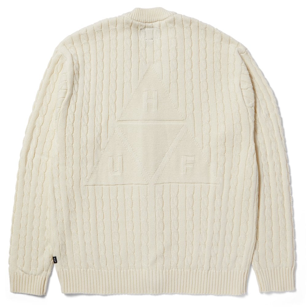 Triple Triangle Jacquard Cardigan - Natural