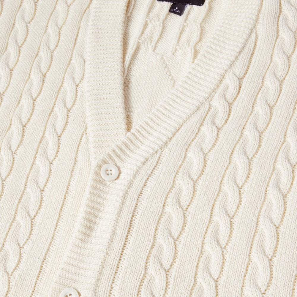 Triple Triangle Jacquard Cardigan - Natural
