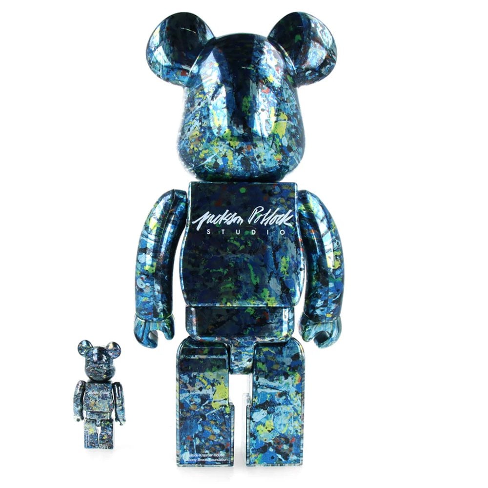 Be@rbrick Jackson Pollock Studio Chrome 400% + 100% - Jp Studio Ch