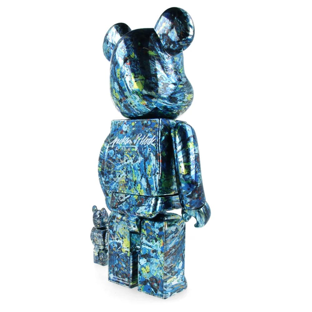 Be@rbrick Jackson Pollock Studio Chrome 400% + 100% - Jp Studio Ch