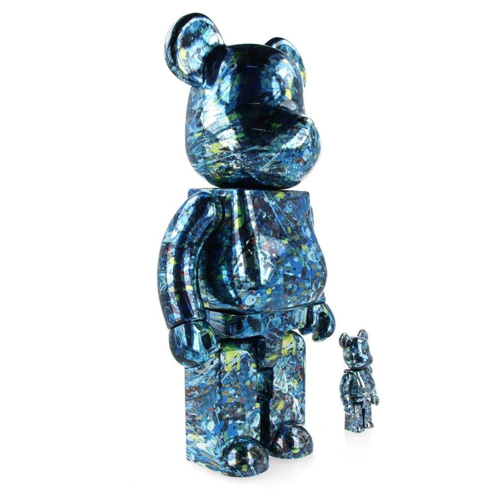 Be@rbrick Jackson Pollock Studio Chrome 400% + 100% - Jp Studio Ch