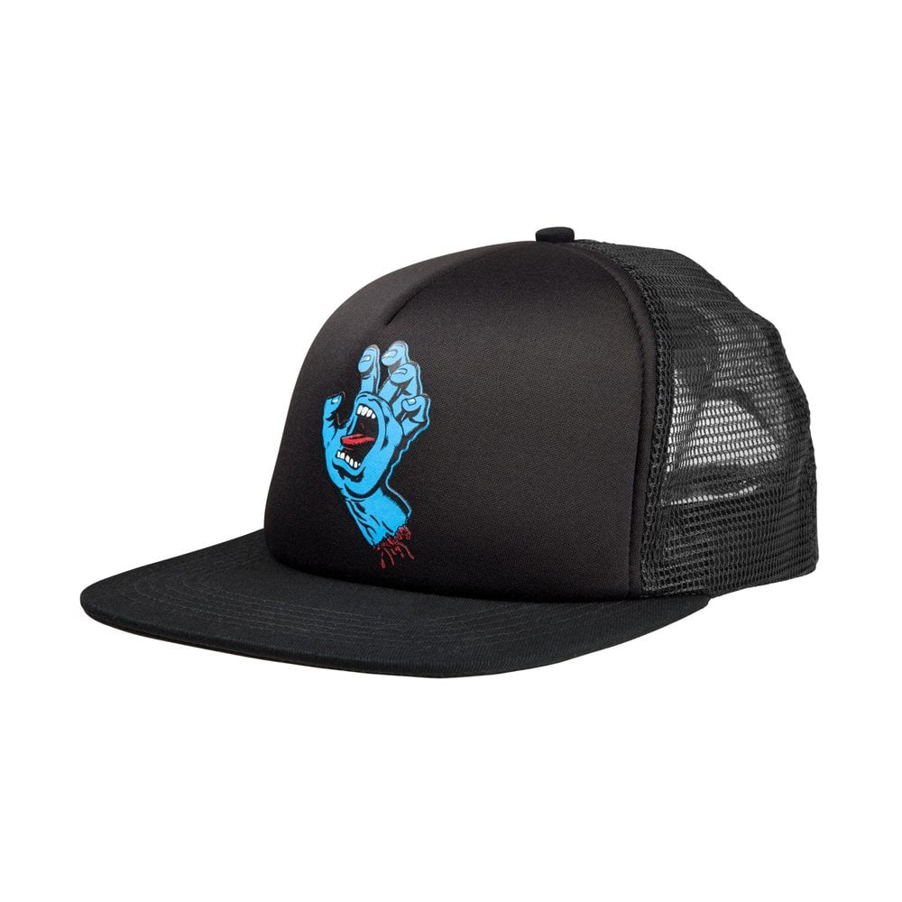 Screaming Hand Mesh Cap - Black/Black