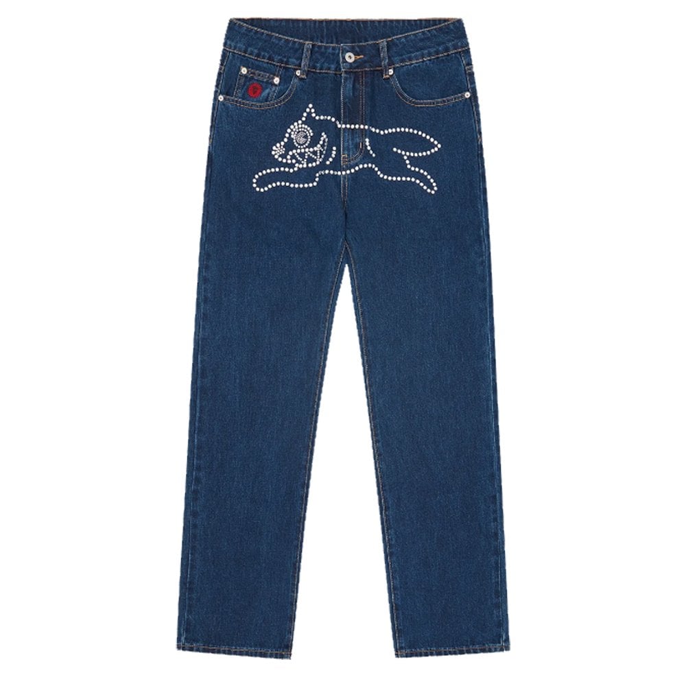 Rhinestone Running Dog Pant  - Indigo