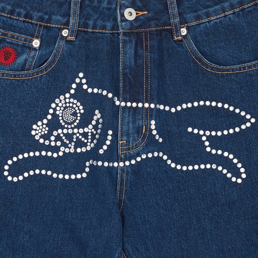 Rhinestone Running Dog Pant  - Indigo
