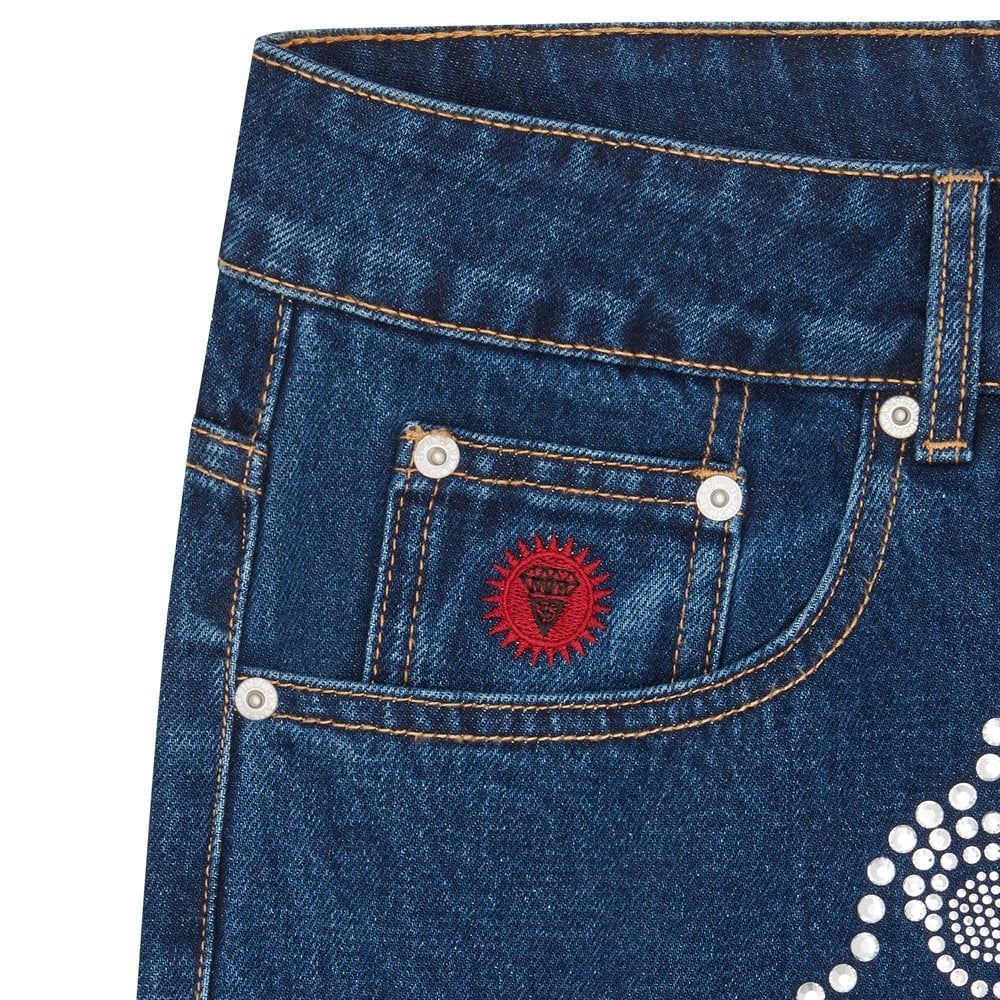 Rhinestone Running Dog Pant  - Indigo